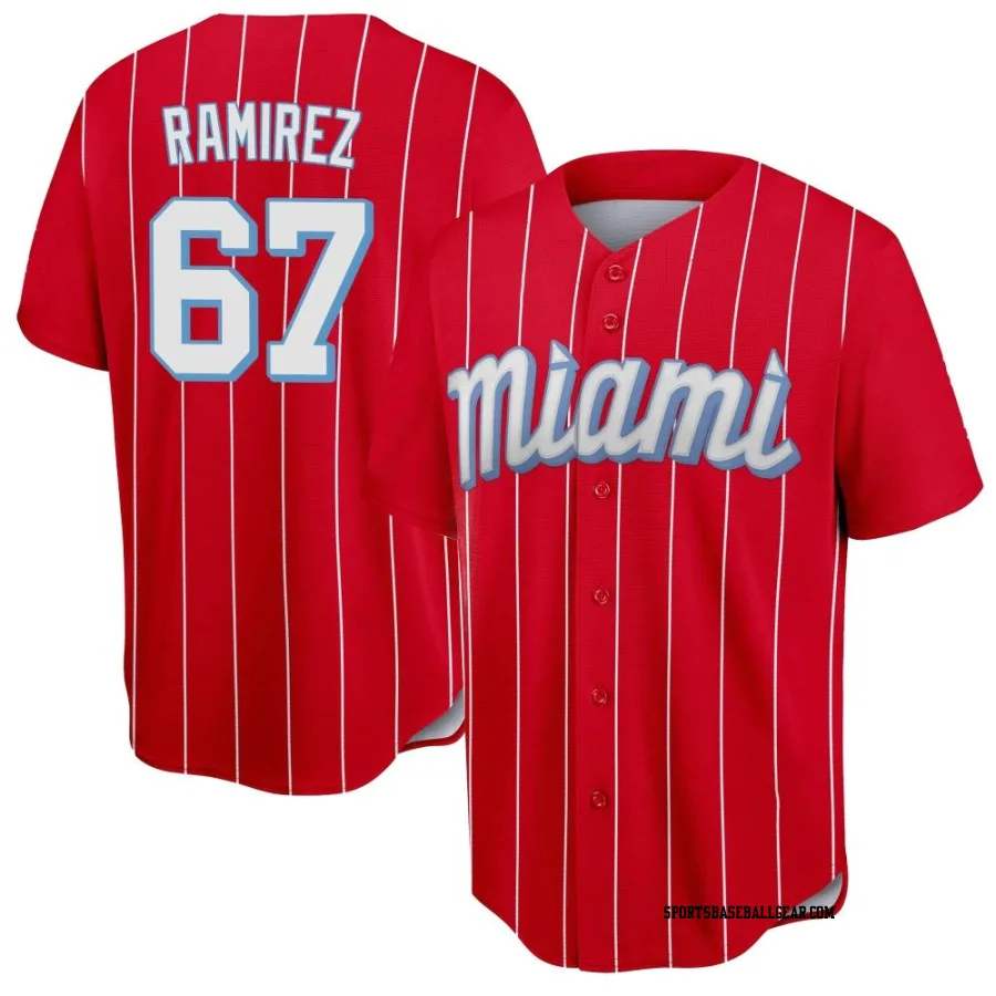 Emmanuel Ramirez Men's Miami Marlins Red Replica 2021 City Connect Jersey