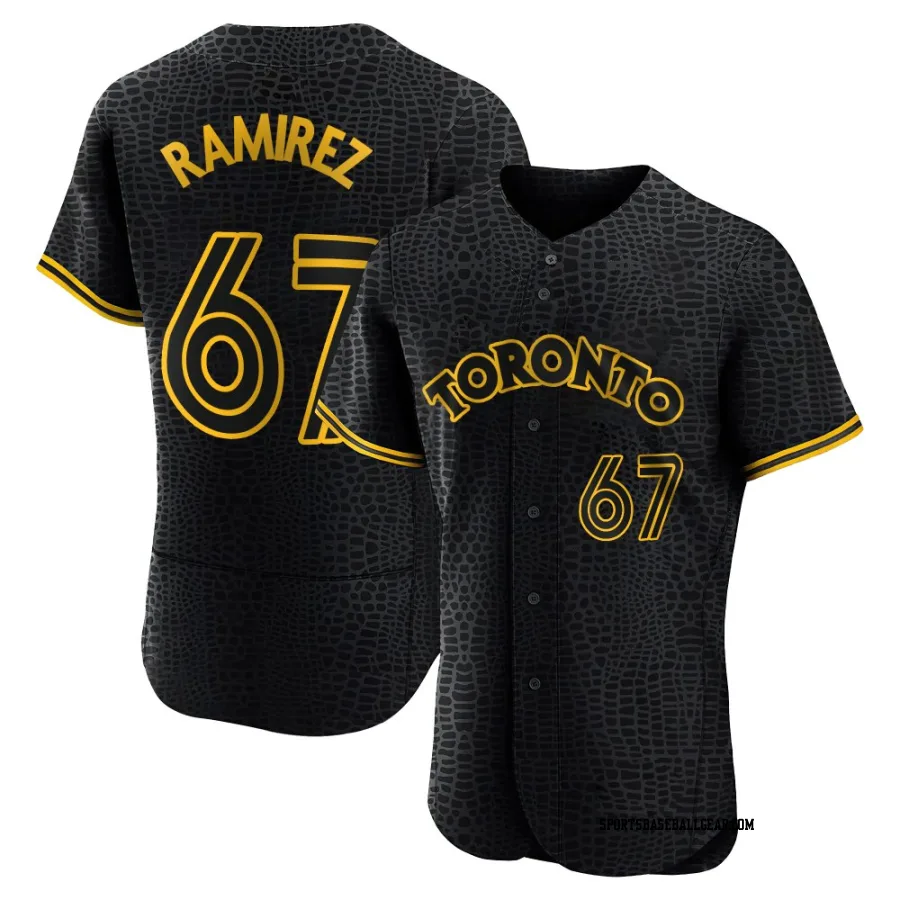 Emmanuel Ramirez Men's Toronto Blue Jays Black Authentic Snake Skin City Jersey