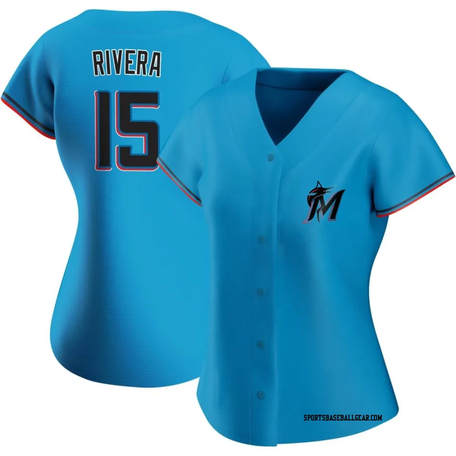 Emmanuel Rivera Women's Miami Marlins Blue Replica Alternate Jersey