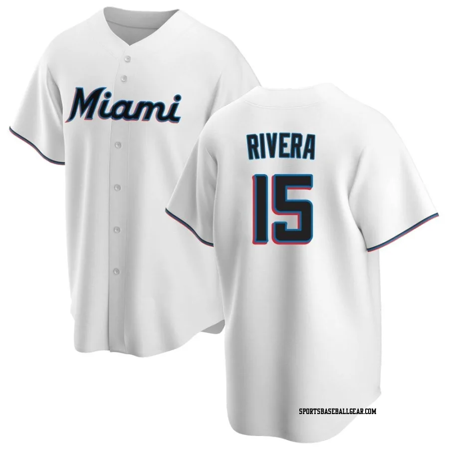 Emmanuel Rivera Youth Miami Marlins White Replica Home Jersey