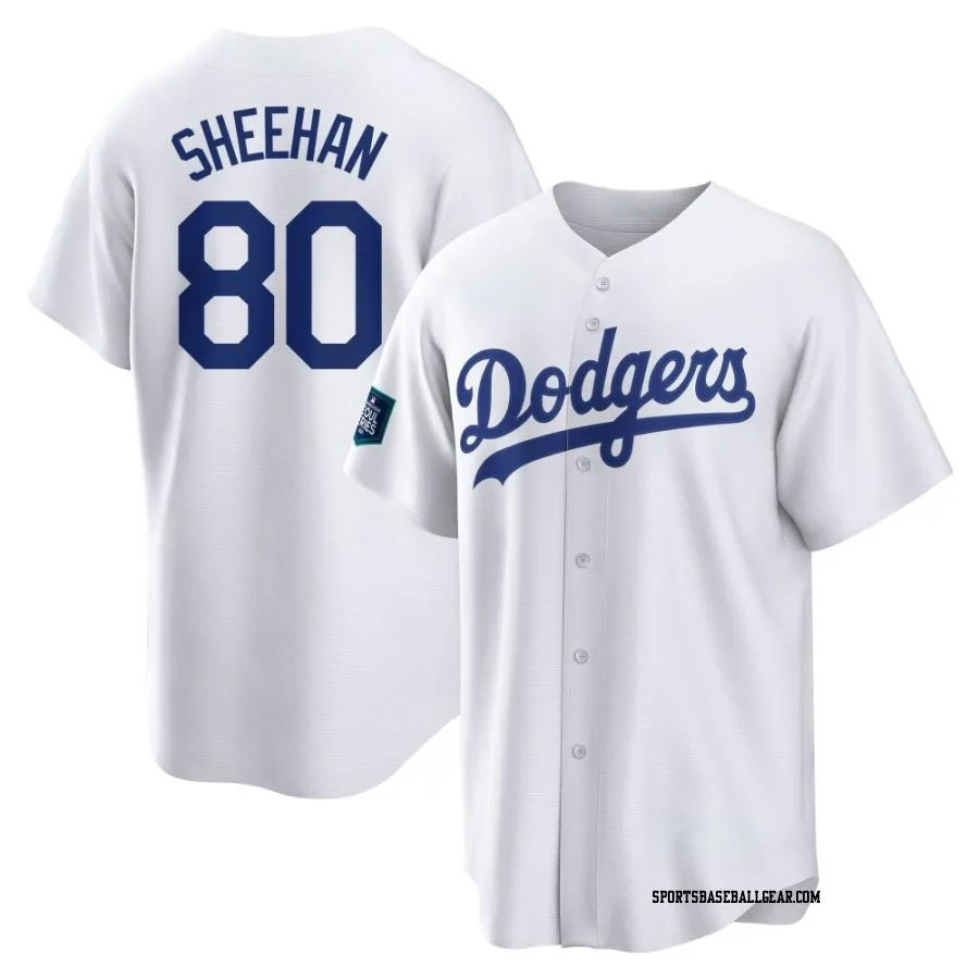 Emmet Sheehan Men's Los Angeles Dodgers White Replica 2024 World Tour Seoul Series Home Jersey