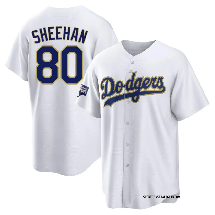 Emmet Sheehan Youth Los Angeles Dodgers White/Gold Replica 2021 Gold Program Player Jersey