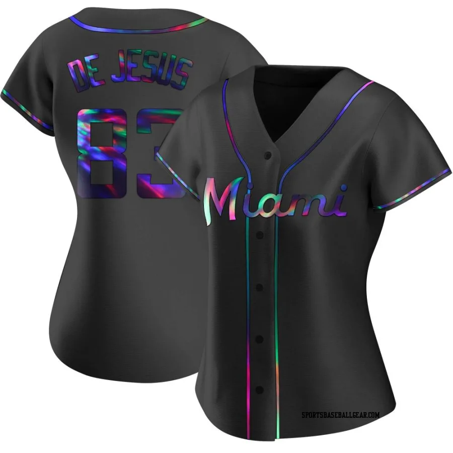 Enmanuel De Jesus Women's Miami Marlins Black Holographic Replica Alternate Jersey