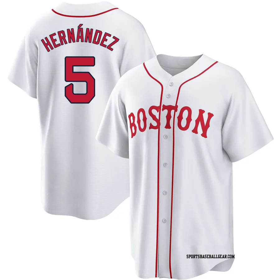 Enrique Hernandez Men's Boston Red Sox White Replica 2021 Patriots' Day Jersey