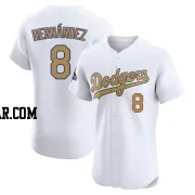 Enrique Hernandez Men's Los Angeles Dodgers Gold Elite White 2025 Collection Jersey