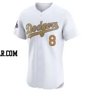 Enrique Hernandez Men's Los Angeles Dodgers Gold Elite White 2025 Collection Jersey
