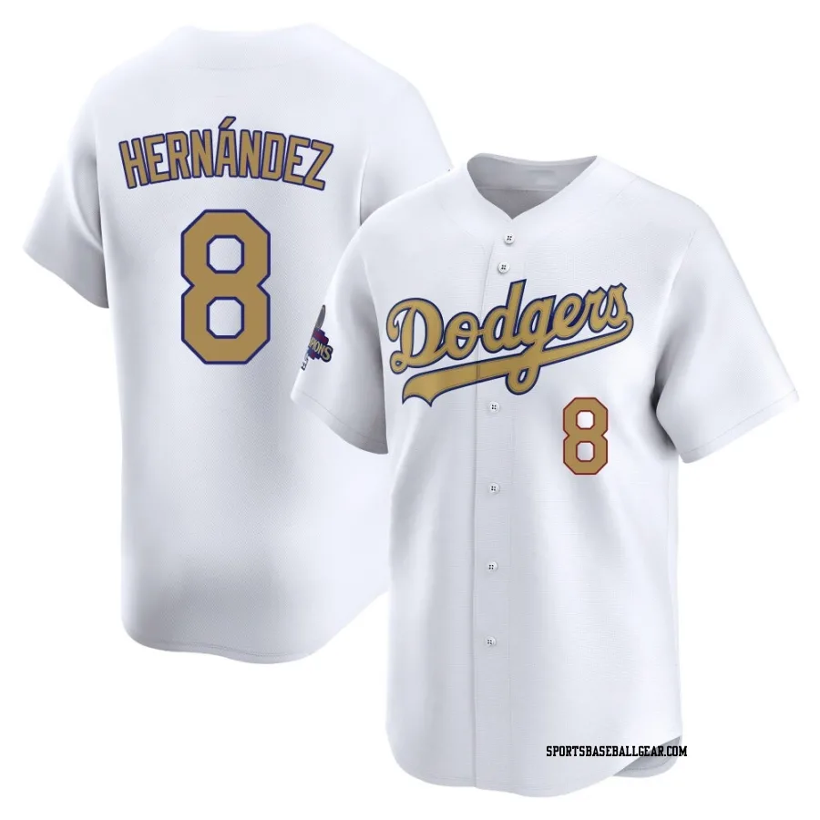 Enrique Hernandez Men's Los Angeles Dodgers Gold Limited White 2025 Collection Jersey