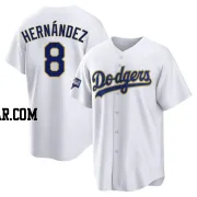 Enrique Hernandez Men's Los Angeles Dodgers White/Gold Replica 2021 Gold Program Player Jersey
