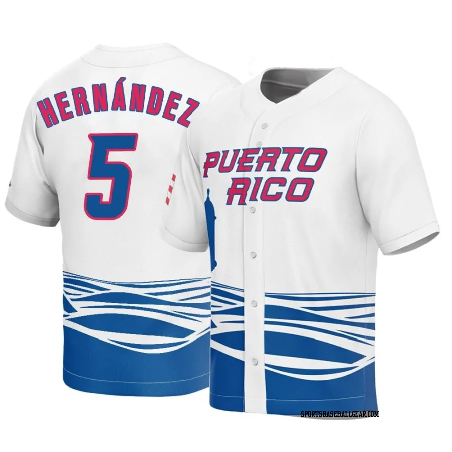 Enrique Hernandez Men's Puerto Rico Baseball White Replica 2023 World Baseball Classic Jersey