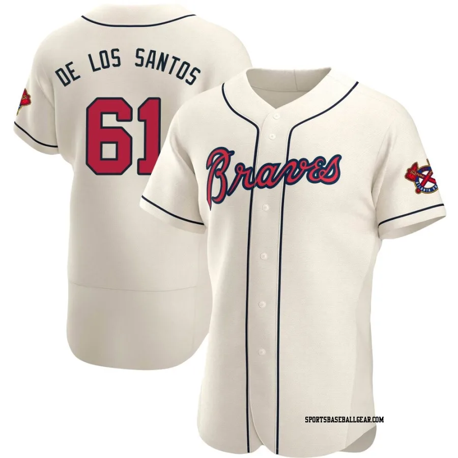 Enyel De Los Santos Men's Atlanta Braves Cream Authentic Alternate Jersey