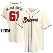 Enyel De Los Santos Men's Atlanta Braves Cream Replica Alternate Jersey