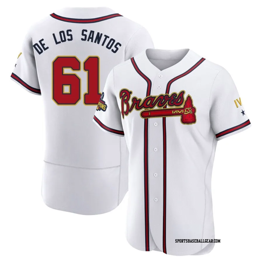 Enyel De Los Santos Men's Atlanta Braves Gold Authentic White 2022 Program Jersey