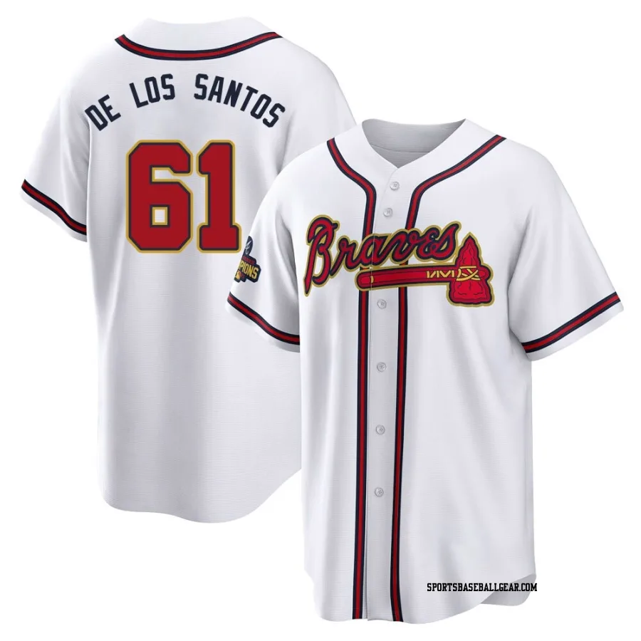 Enyel De Los Santos Men's Atlanta Braves Gold Replica White 2022 Program Jersey