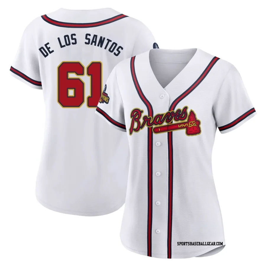 Enyel De Los Santos Women's Atlanta Braves Gold Authentic White 2022 Program Jersey