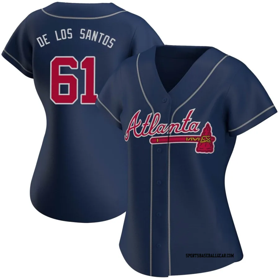 Enyel De Los Santos Women's Atlanta Braves Navy Replica Alternate Jersey