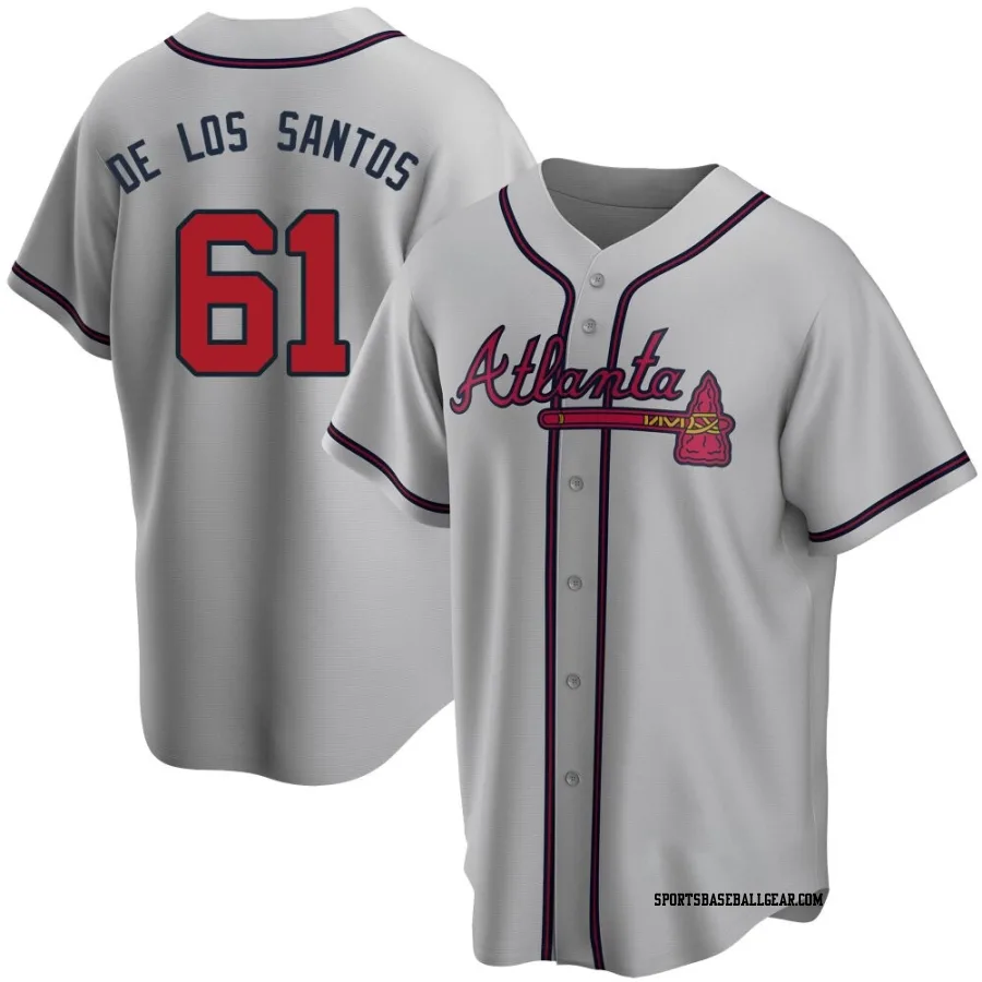 Enyel De Los Santos Youth Atlanta Braves Gray Replica Road Jersey