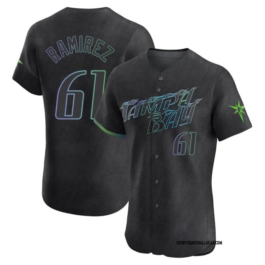 Erasmo Ramirez Men's Tampa Bay Rays Charcoal Elite 2024 City Connect Jersey