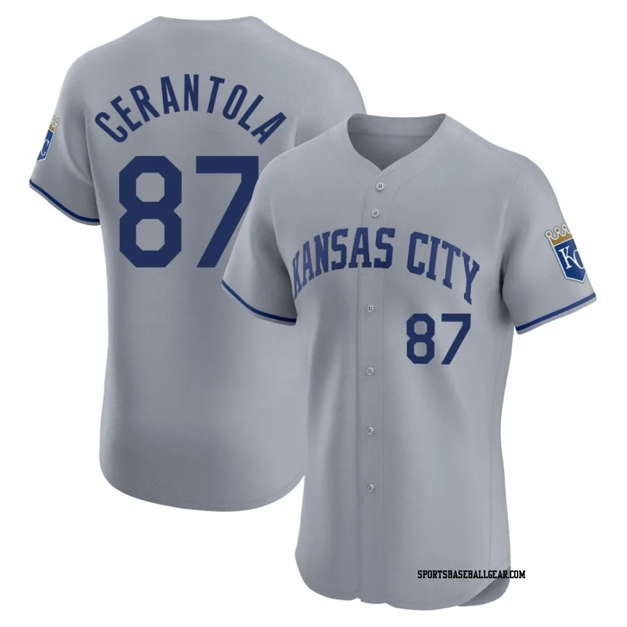 Eric Cerantola Men's Kansas City Royals Gray Elite Road Jersey