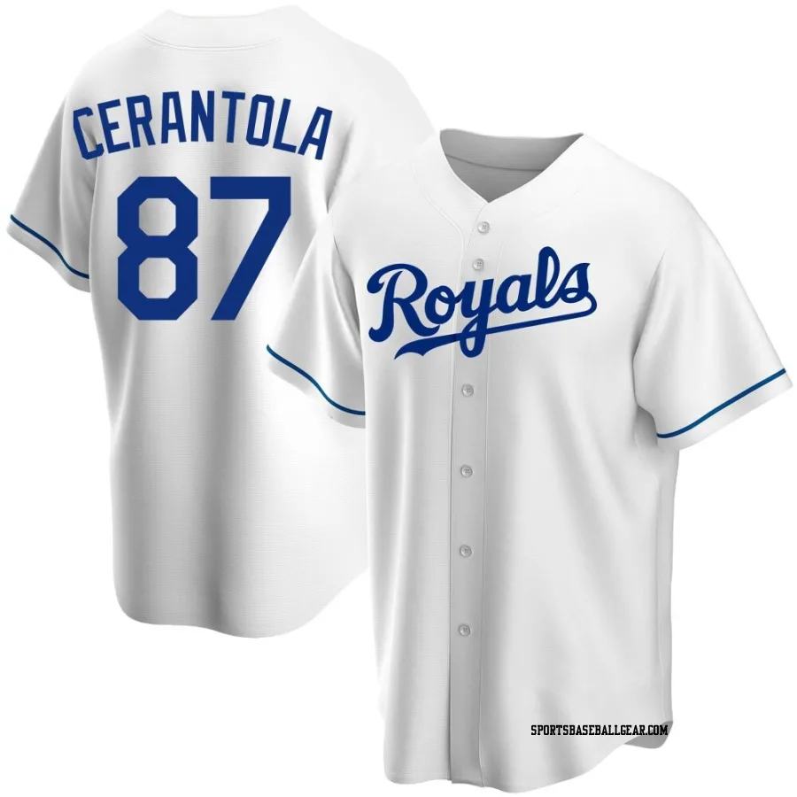 Eric Cerantola Men's Kansas City Royals White Replica Home Jersey