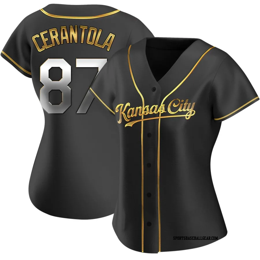 Eric Cerantola Women's Kansas City Royals Black Golden Replica Alternate Jersey