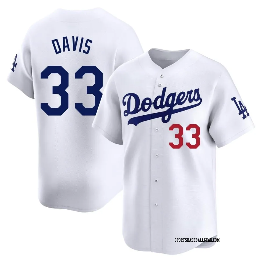 Eric Davis Men's Los Angeles Dodgers White Limited Home Jersey