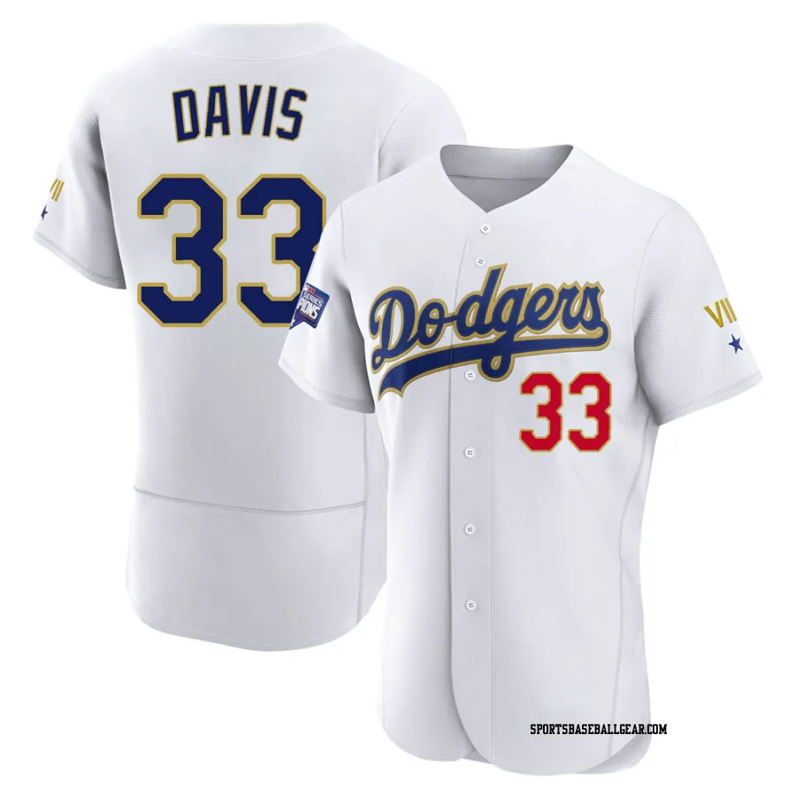 Eric Davis Men's Los Angeles Dodgers White/Gold Authentic 2021 Gold Program Player Jersey