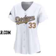 Eric Davis Women's Los Angeles Dodgers Gold Limited White 2025 Collection Jersey