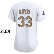 Eric Davis Women's Los Angeles Dodgers Gold Limited White 2025 Collection Jersey