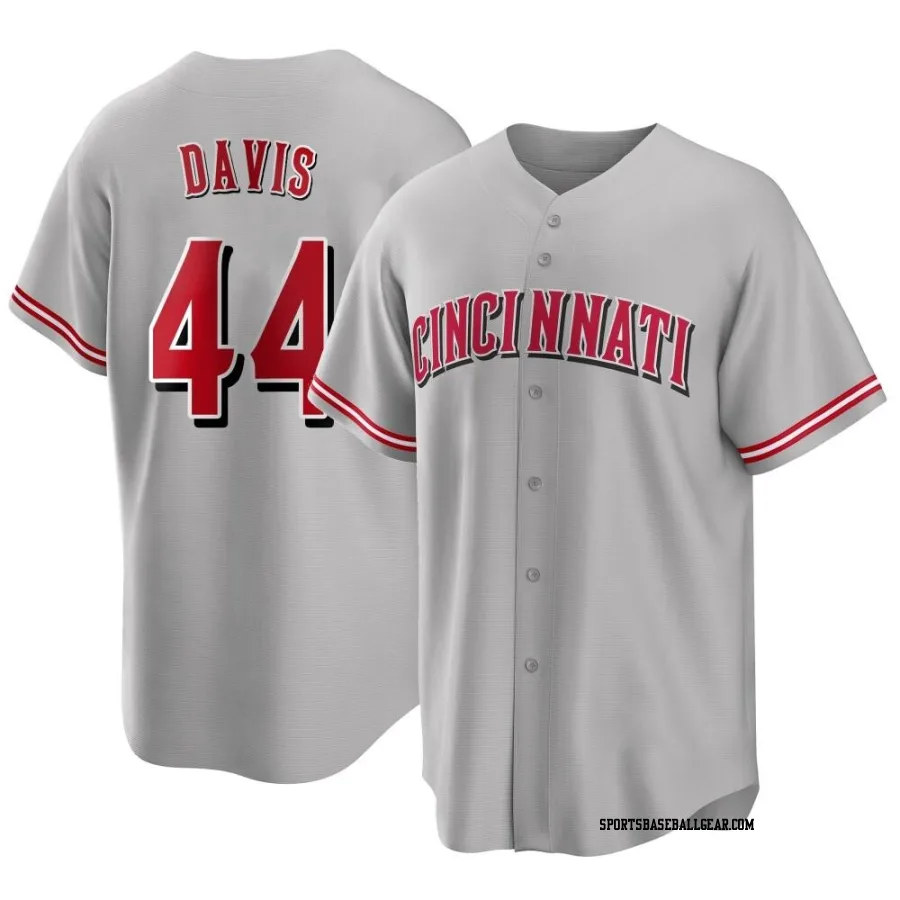 Eric Davis Youth Cincinnati Reds Gray Replica Road Jersey