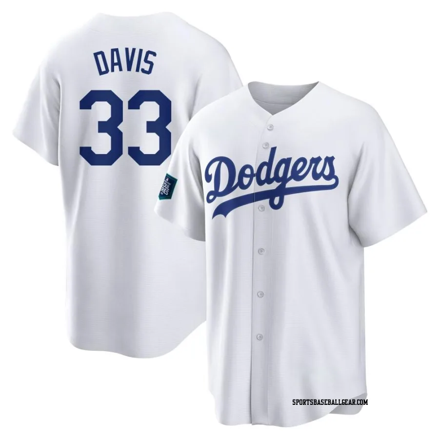 Eric Davis Youth Los Angeles Dodgers White Replica 2024 World Tour Seoul Series Home Jersey