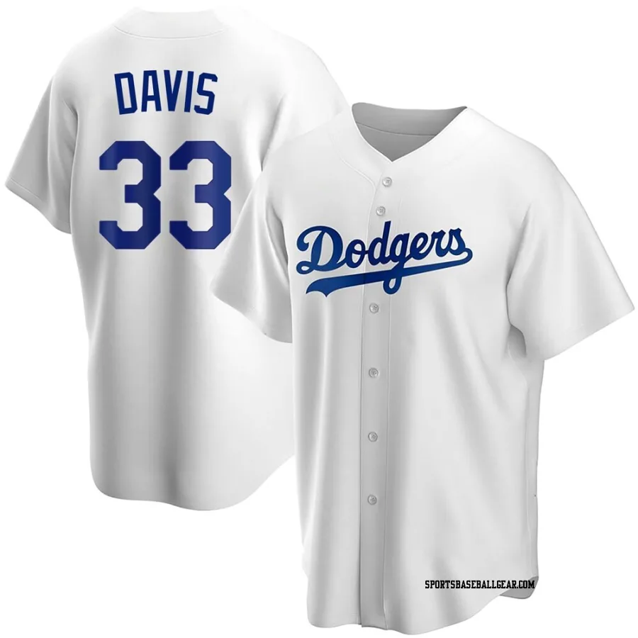 Eric Davis Youth Los Angeles Dodgers White Replica Home Jersey