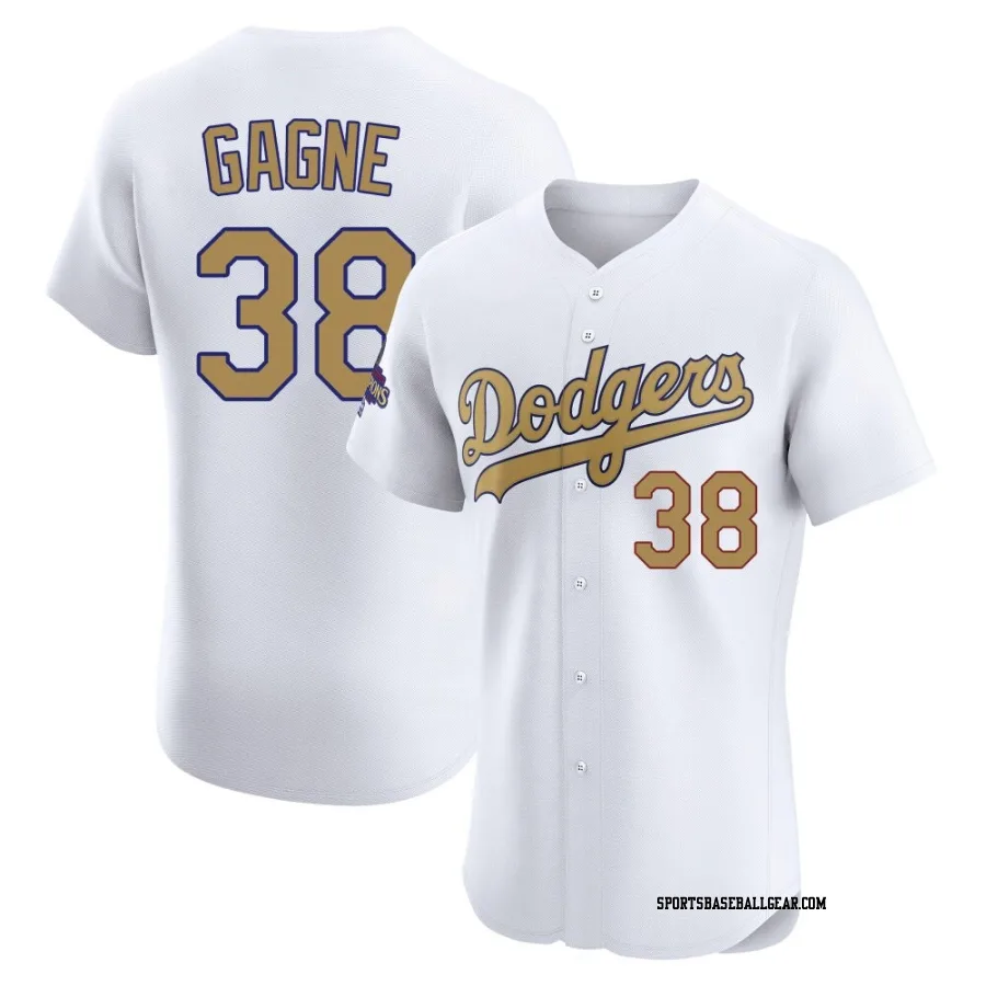 Eric Gagne Men's Los Angeles Dodgers Gold Elite White 2025 Collection Jersey
