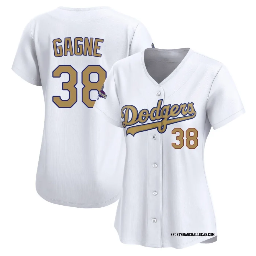 Eric Gagne Women's Los Angeles Dodgers Gold Limited White 2025 Collection Jersey