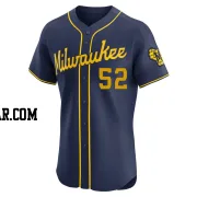 Eric Lauer Men's Milwaukee Brewers Navy Elite Alternate Jersey