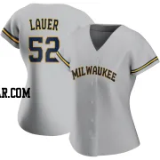 Eric Lauer Women's Milwaukee Brewers Gray Replica Road Jersey