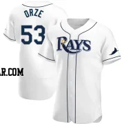 Eric Orze Men's Tampa Bay Rays White Authentic Home Jersey