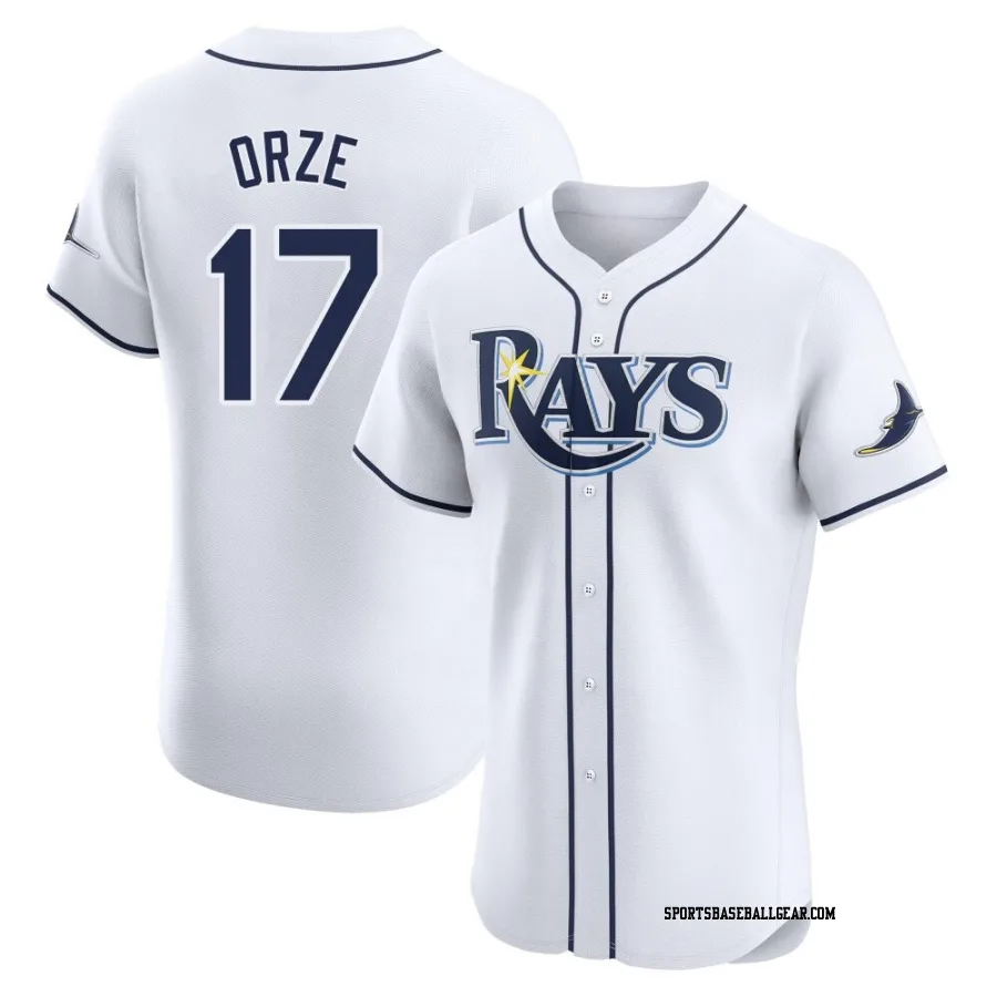 Eric Orze Men's Tampa Bay Rays White Elite Home Jersey
