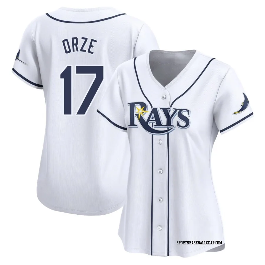 Eric Orze Women's Tampa Bay Rays White Limited Home Jersey