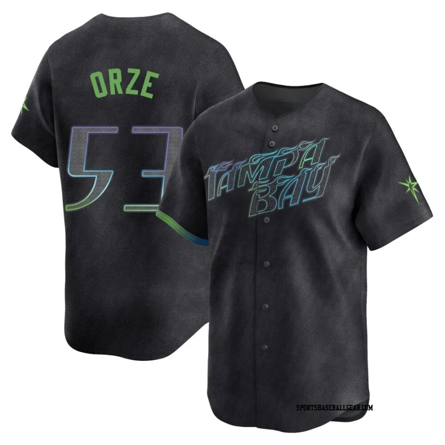 Eric Orze Youth Tampa Bay Rays Charcoal Limited 2024 City Connect Jersey