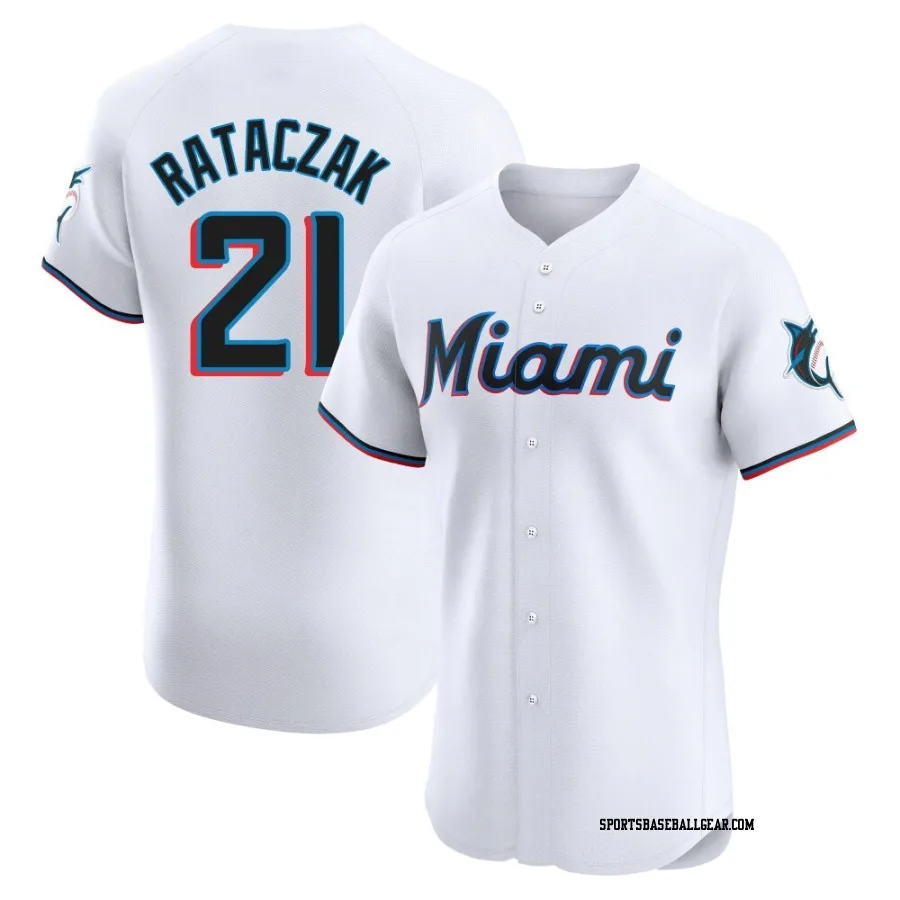 Eric Rataczak Men's Miami Marlins White Elite Home Jersey