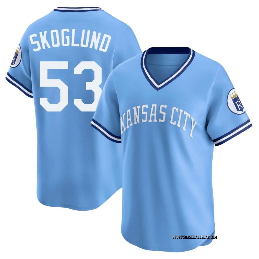 Eric Skoglund Youth Kansas City Royals Light Blue Limited Throwback Cooperstown Collection Jersey