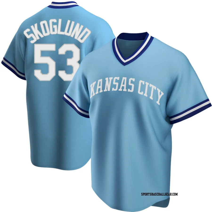 Eric Skoglund Youth Kansas City Royals Light Blue Replica Road Cooperstown Collection Jersey