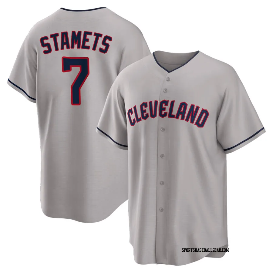Eric Stamets Men's Cleveland Guardians Gray Replica Road Jersey