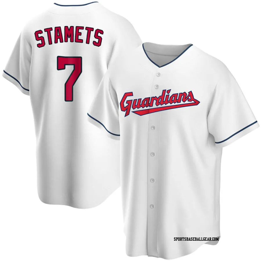 Eric Stamets Youth Cleveland Guardians White Replica Home Jersey