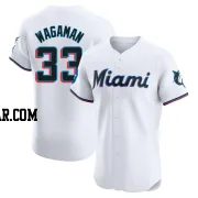 Eric Wagaman Men's Miami Marlins White Elite Home Patch Jersey