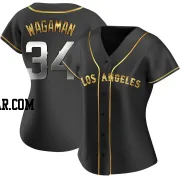 Eric Wagaman Women's Los Angeles Angels Black Golden Replica Alternate Jersey