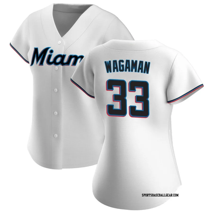 Eric Wagaman Women's Miami Marlins White Authentic Home Jersey