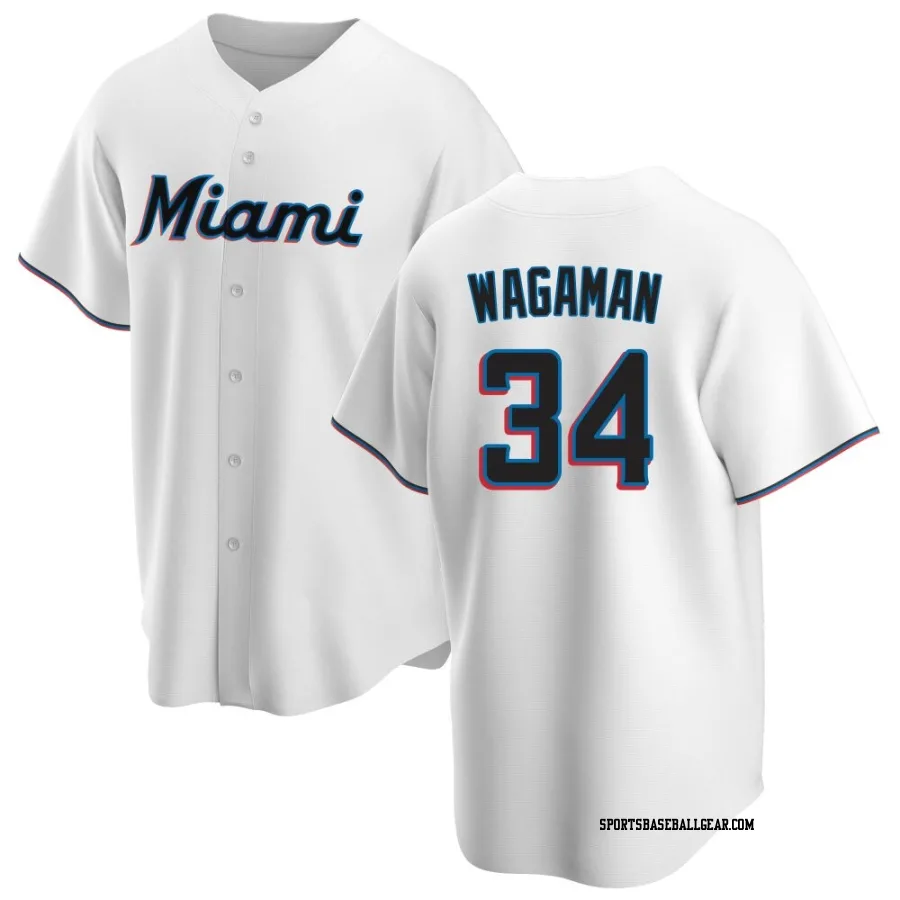 Eric Wagaman Youth Miami Marlins White Replica Home Jersey