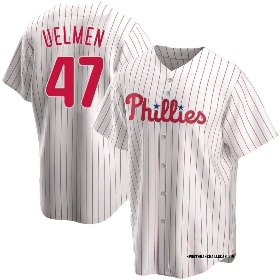 Erich Uelmen Men's Philadelphia Phillies White Replica Home Jersey