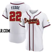 Erick Fedde Men's Atlanta Braves Gold Authentic White 2022 Program Jersey